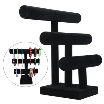 

Jewelry Organizer Display Stand 3 Tier Necklace Bracelet Watch Holder Display Stand Table Jewelry Storage Tower Velvet PVC