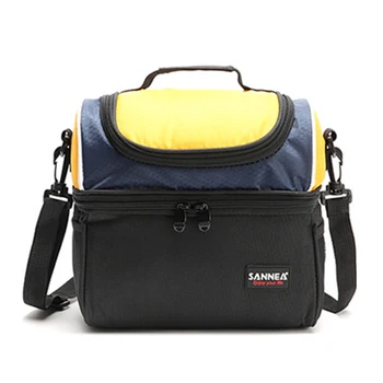 

Picnic Oxford Cloth Portable Thermal Insulation Two Layers Adjustable Outdoor Travel Hand Held School Work Lunch Box Bag