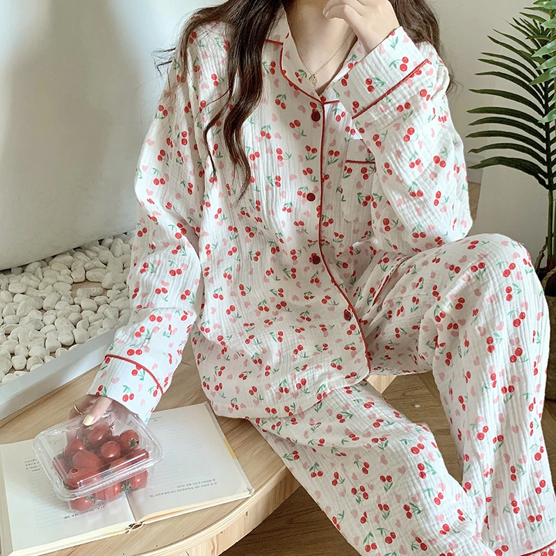 herlipto Cherry Pattern PJ Set Her lip to cherry pattern PJ set