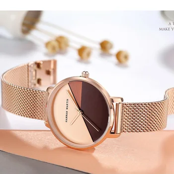 

Hannah Martin Women Quartz Watches Minimalist Stainless Steel Luxury Ladies Watches Creative New Fashion Trend Relogio Feminino