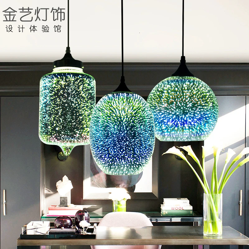 Современный Led Красочный позолоченный 3d стеклянный подвесной светильник зеркальный Стеклянный Шар Абажур для ресторана кафе бара столовой гостиной лампы
