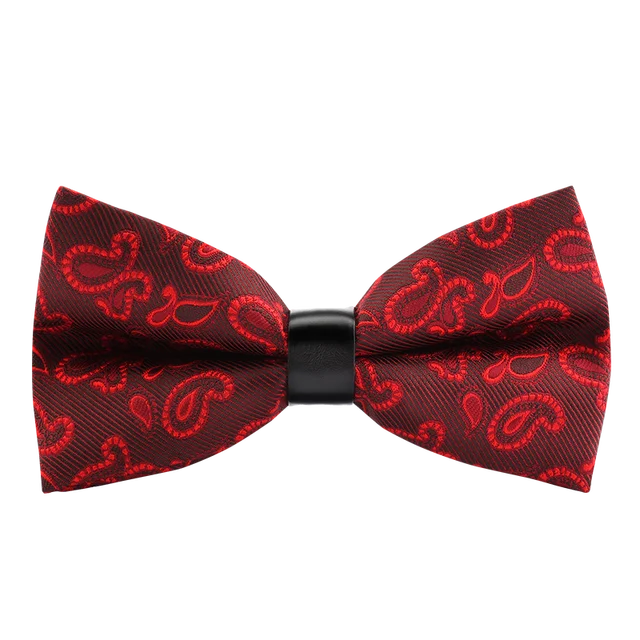 2019 Новая мода Для мужчин с бантом Галстуки Для Свадьба двойная ткань красного цвета кешью Пейсли галстук-бабочка банкетный галстук бабочка