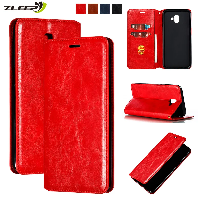 

Luxury Leather Flip Case For Samsung Galaxy J4 J6 Plus J8 J2 Pro J7 J3 J5 2018 2017 Strong Magnetic Card Holder Soft TPU Cover