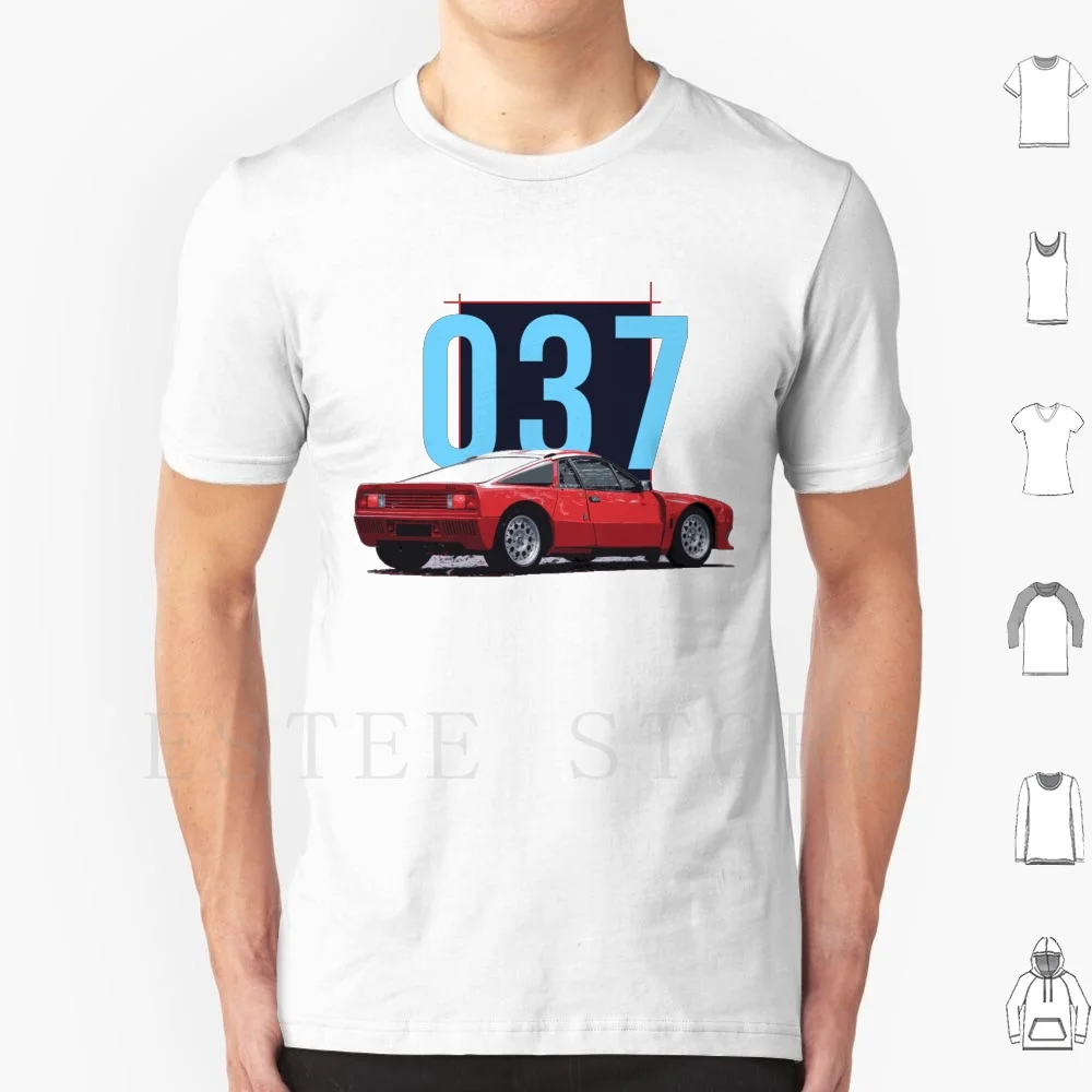 Lancia 037 T Shirt Uomo Cotone 6Xl Lancia 037 Gruppo B Rally Delta S4 Integrale Fiat 131 Abarth