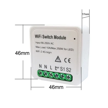 

2 Gang 2 Way WiFi Smart Light Switch Hidden Diy Module Smart Life/Tuya APP Remote Control Works With Alexa Echo Google Home