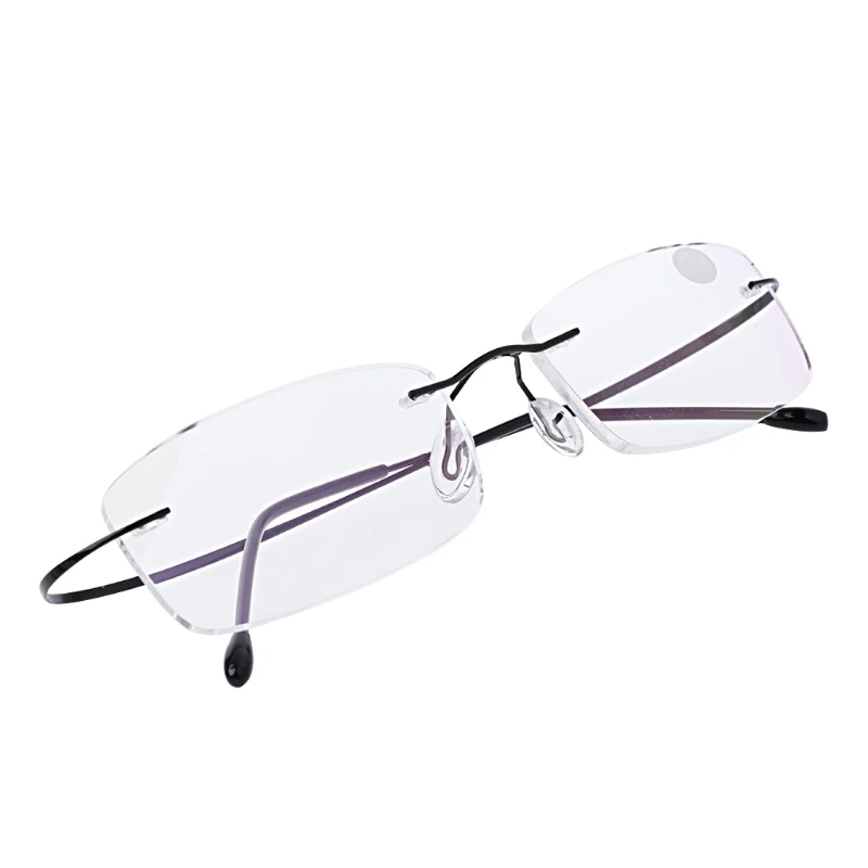 Ультралегкие титановые прямоугольные очки без оправы, очки, оправа для очков LX9E - Цвет оправы: 5A21501-BK300