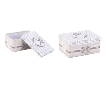

Bosphorus Storage Box, Italian Design, Heart Pattern, Rectangular Lid Model Large