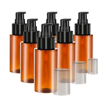 

6Pcs Emulsion Packing Storage Amber Bottles with Black Fine Mist Sprayer Refillable Brown/Green