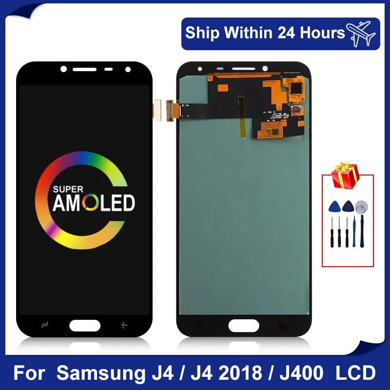 5 &quotAMOLED для Samsung Galaxy J4 ЖК J400 J400F J400H J400G/DS SM дисплей с сенсорным экраном Digitizer Замена частей|Экраны мобильных