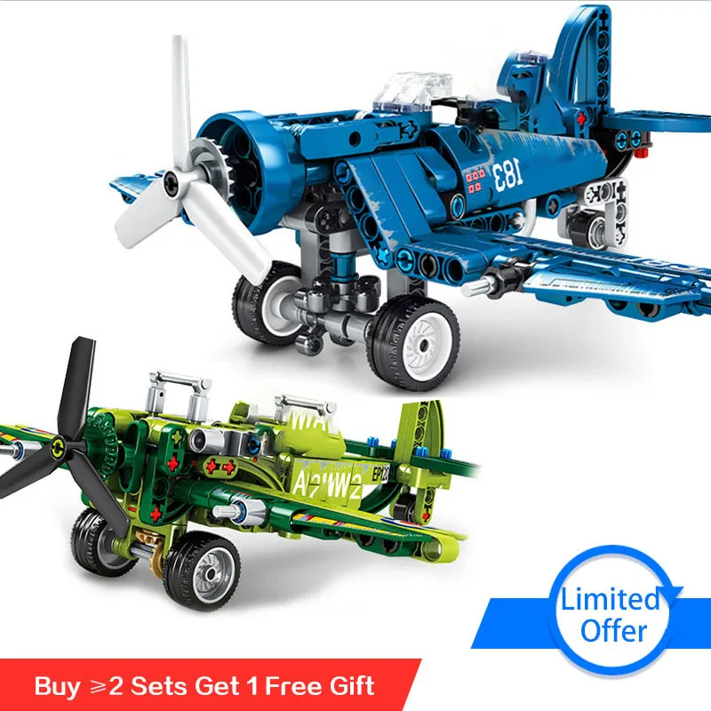 SEMBO Technic Military ARI WW2 US F4U истребитель жемчужина гавани строительный блок Вертолет