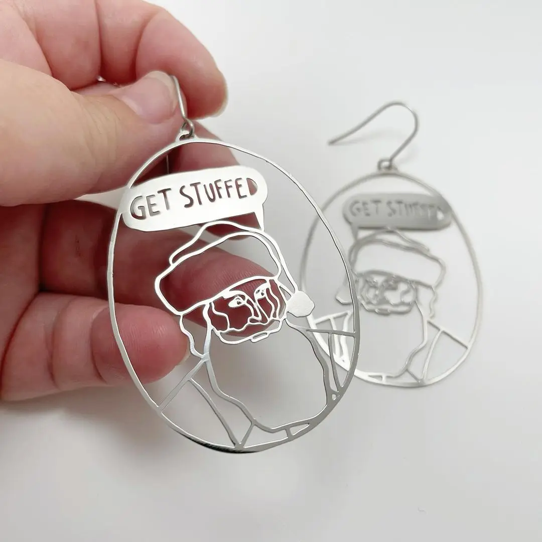 Santa Earrings // Santa Claus Earrings //// Christmas Earrings // Funny