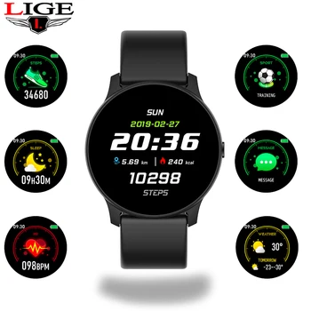 

LIGE Smart Bracelet Women Heart rate monitor Men Sport Smartwatch Message reminder Fitness Tracker Smartwatch Relogio masculino
