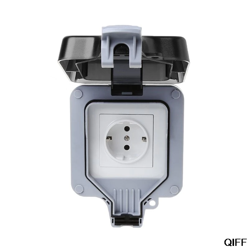 Drop Ship&Wholesale Outdoor Wall Switch Socket IP66 Weather&Dust Proof Power Outlet EU Standard August 5