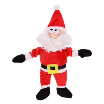 

Plush Christmas Santa Doll For Pet Chew Toy Christmas Tree Pendant Children Finger Elastic Toy