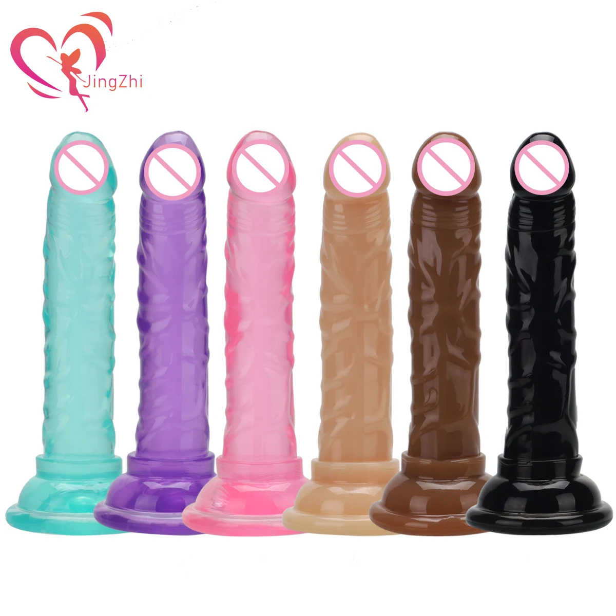 JingZhi Mini Jelly Dildo for Women Big Dick Strapon Sex Toys Soft Realistic For Anal Penis With Suction Cup Adult | Красота и