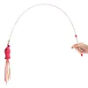 Elastic Metal Boom Tease Cat Stick Funny Wand Toy + 3 Pcs Replaceable Plush Fake Fishes Interactive With Kitten Pets Make Fun 5