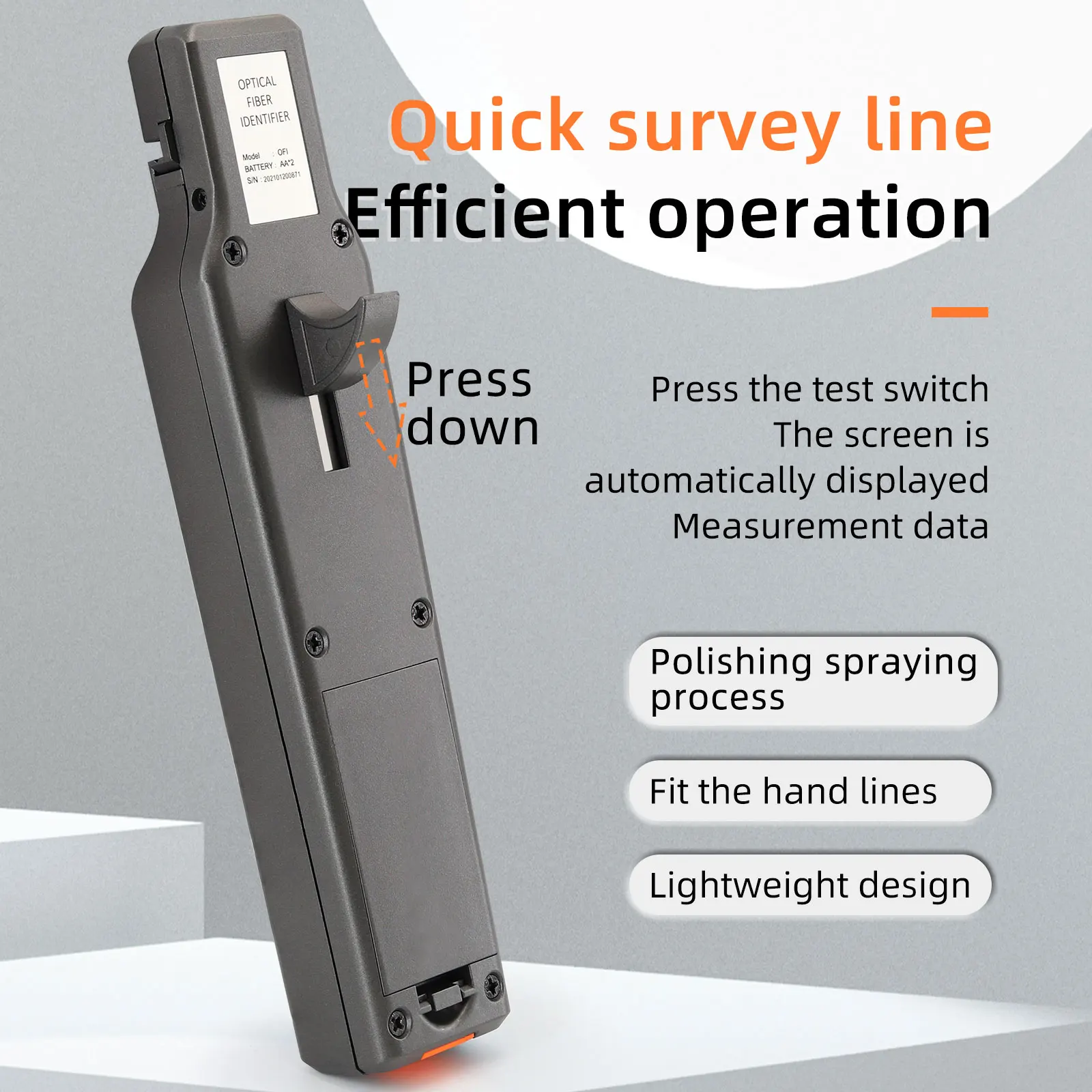 Optic Fiber Identifier + VFL   OFI Live Fiber Identifier Detector 900-1650nm SM and MM with Visual Fault Locator