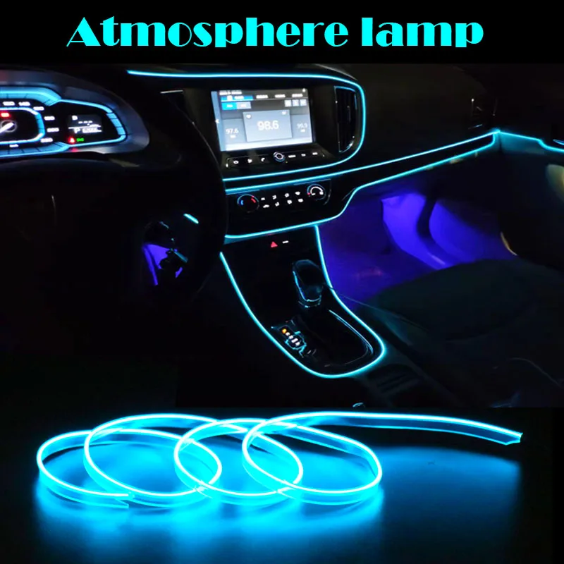 midnat stil Møde El Wire Flash Rope Tube Cable Led Strip Flexible Neon Lamp Glow String  Light For Car Decoration With 8mm Sewing Edge Car Styling - Led Strip -  AliExpress