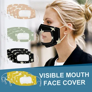 

3PCS Smile Communicator Face Mask With Clear Mouth Expression Lip Reading Mouth Cover Facial Mask Respirator Face Shield Masques