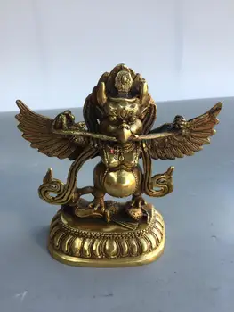 

ymy817 China Tibetan Buddhism Bronze Redpoll Winged Garuda Bird Eagle Buddha Statue