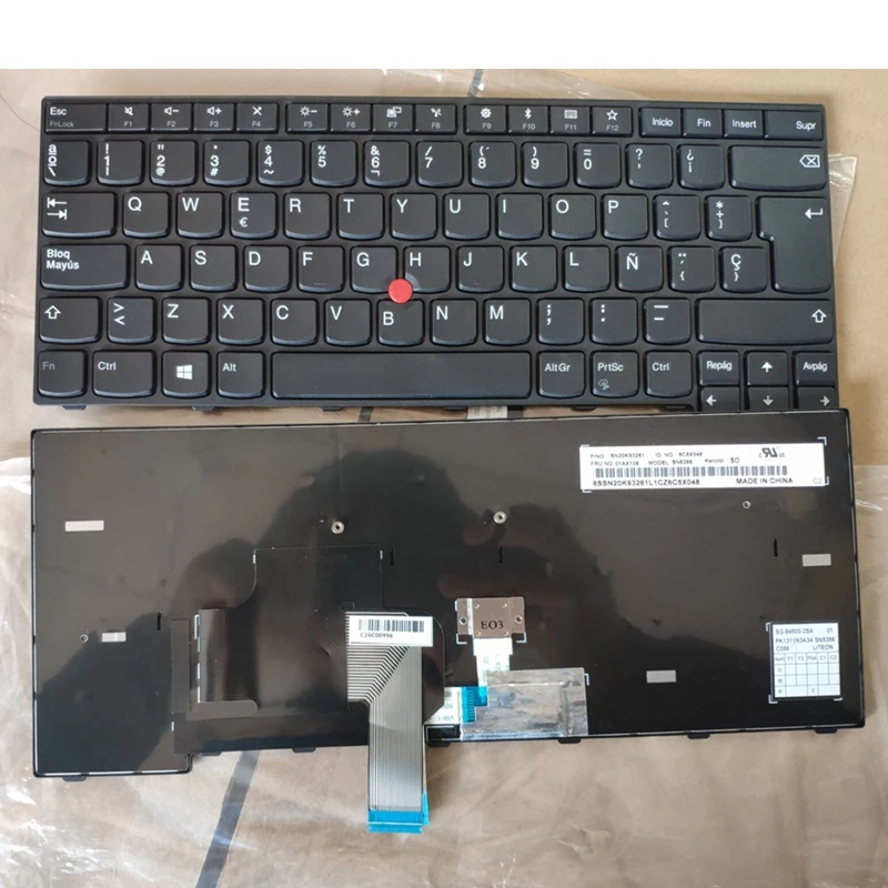  Keyboard for Lenovo Thinkpad E470 E475 Black Spanish SP