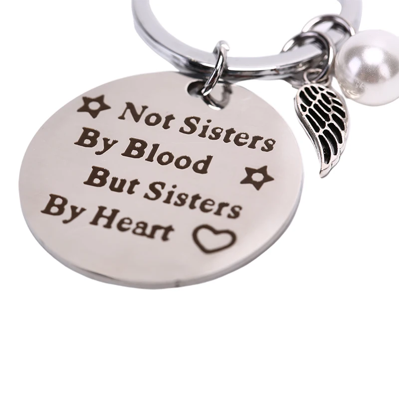 1 шт., лучшие друзья, жемчужный брелок для ключей "не сестры по крови, а сестры по сердцу", ювелирные изделия дружбы, подарок для женщин и девочек