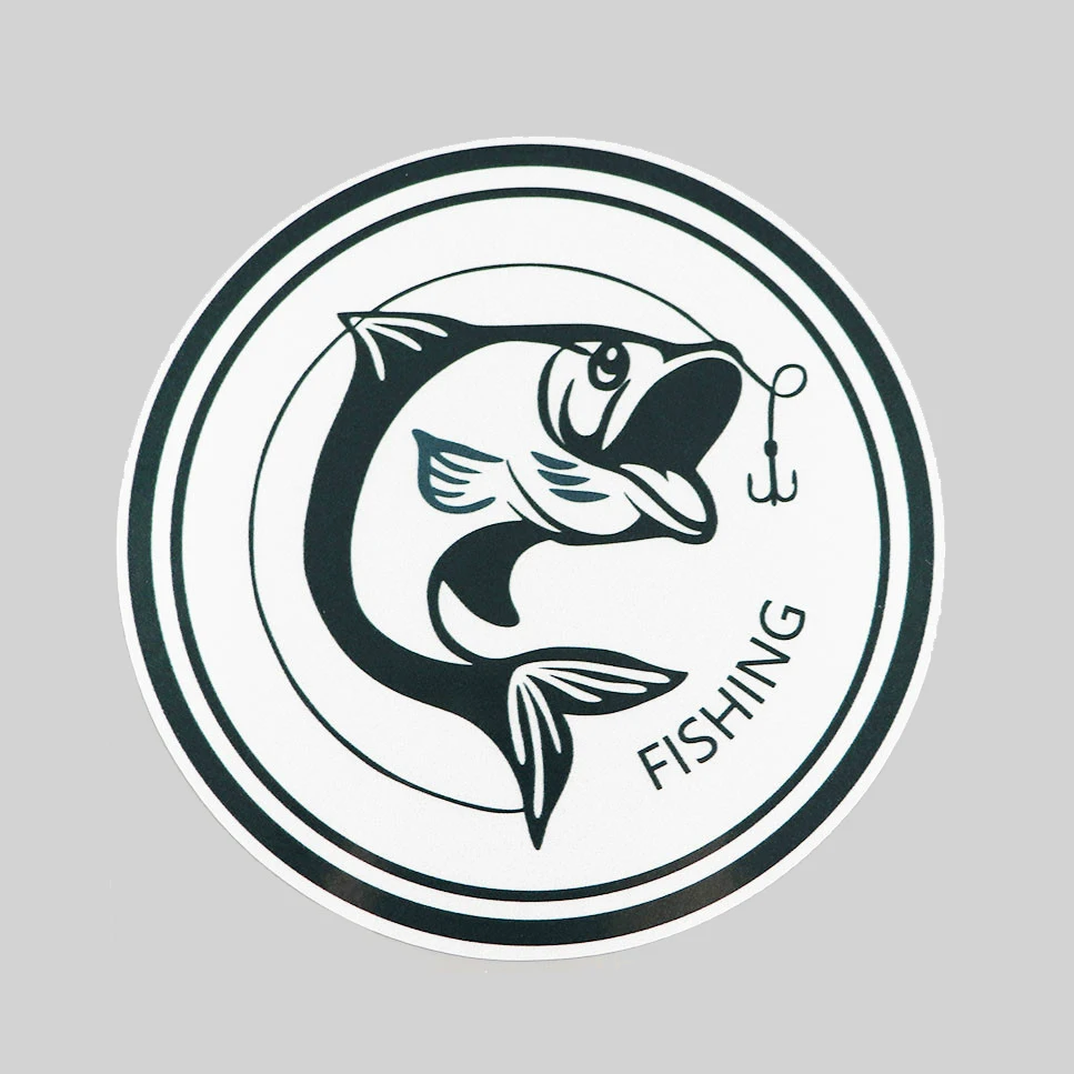 

Creative Car Sticker Decals Fishing Circular Outline Auto Decoration Motorcycle Accessories Car Deco Stickers PVC 14cm X 14cm