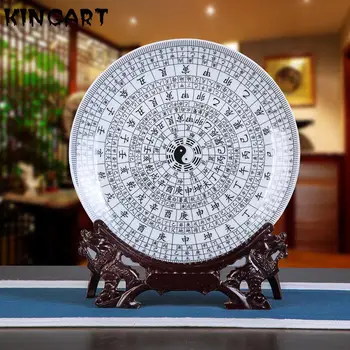 

Ceramic Ornament Plate Beauty Figurines Furnishing Crafts Porcelain Plate Handicraft Wedding Desktop Home Decor Plate Table Art