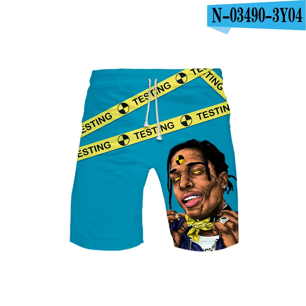 picture color ASAP ROCKY 3D печать мужские пляжные шорты весна лето Харадзюку Повседневная мода хип хоп доска шорты по колено горячая распродажа - Цвет: picture color