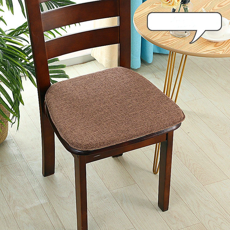 8 Color Linen Four Seasons Universal Dining Chair Cushion Chinese Thicken Non-slip Horseshoe Shape Pad Home Restaurant Chair Mat