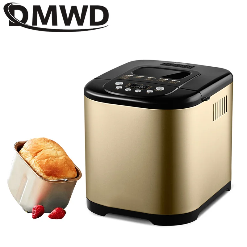 DMWD Автоматическая многофункциональная хлебопечка интеллектуальные завтраки тосты выпечки машина торт тостер йогурт ферментер тестомес ЕС
