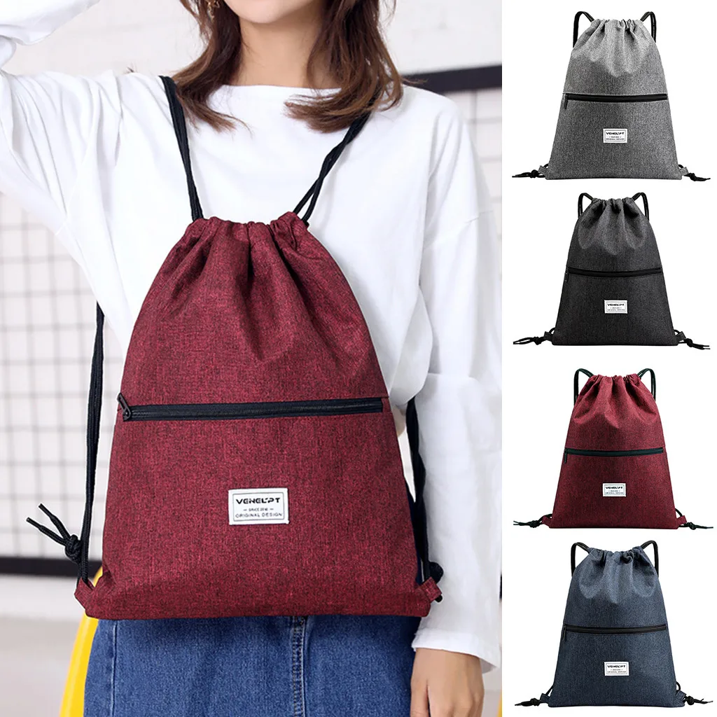 

Small Pocket Canvas Drawstring Bag Drawstring Backpack Pouch String Sack Sports Linen Bag For Women Men 2019 Draw String Bags