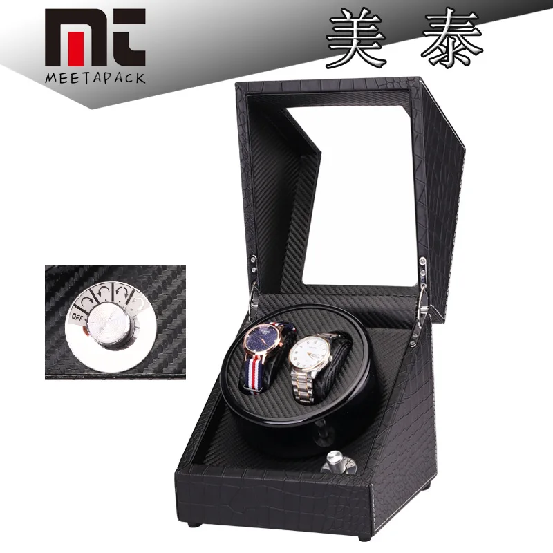 

Crocodile Pattern PU Leather 2 + 0 Watch Winder Open Cover Is Stop 5-Gear Top Grade ma da he Watch Box