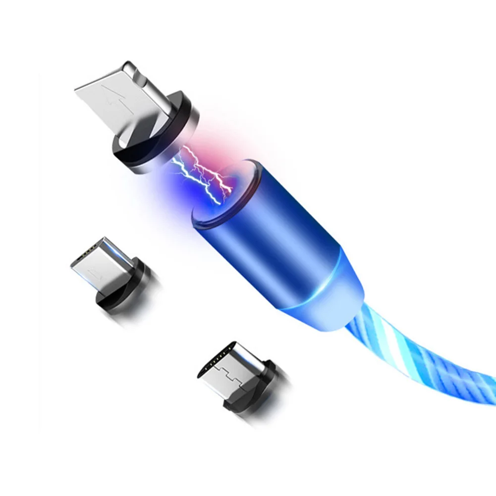 Магнитный зарядный адаптер светящийся кабель Micro USB для Android iPhone Samsung зарядки