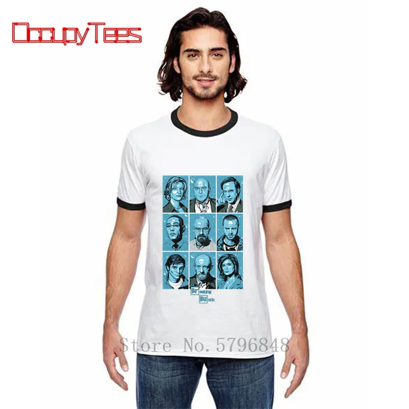 Burking Bad heisenberg billing футболка jessie pinkman Walter белая The Breaking Bunch размера плюс teeshirt | Мужская