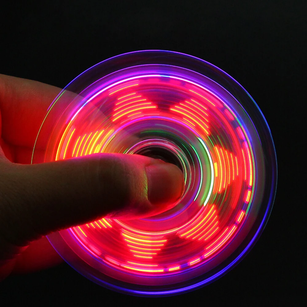 Allure Fidget Spinner Hand Top Spinners Glow In Dark Light Figet Spiner Finger Light LED Flash 5