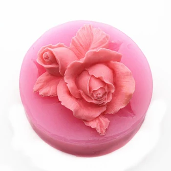 

Hot Sale 3D Rose Flower Handmade Soap Silicone Molds Candle Clay Mold Fondant Cake Decorating Tools Chocolate Cake Baking Moulds