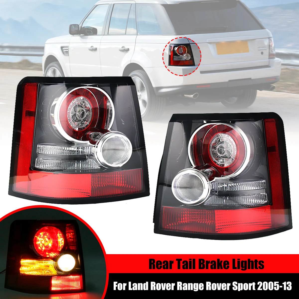 1 пара автомобиля светодиодный задний светильник s задние тормоза светильник для Ленд Ровер Range Rover Sport(Land Rover Range Rover Sport 2005 2006 2007 2008 2009 2010 2011 2012 2013