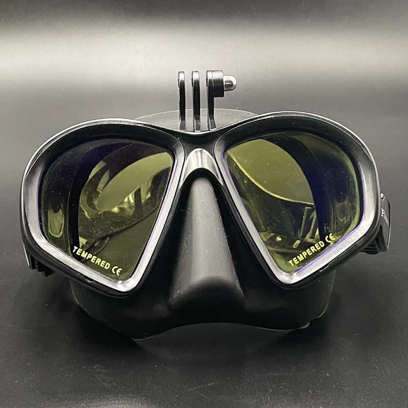 Maschera da sub professionale con lenti a specchio Set da snorkeling per adulti maschera da nuoto per occhiali subacquei con supporto per GoPro