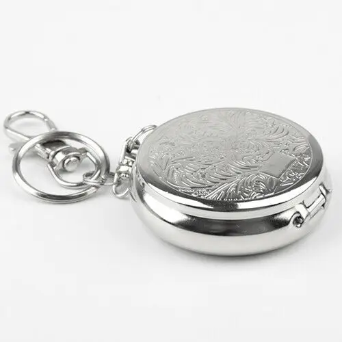 Portable Pocket Ashtray/Vehicle Cigarette Ashtray Mini Stainless Steel Ashtray with Key Chain and Cigarette Snuffer