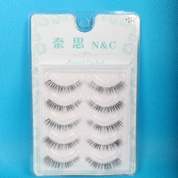 

Popular New Products Five-Pairs Sharpened False Eyelashes Natural Makeup Short Eyelash C- 210