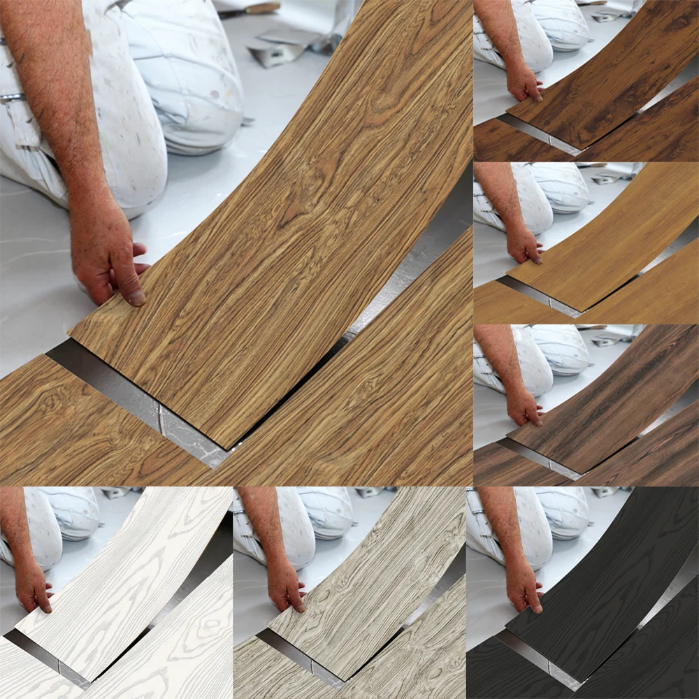 Vintage White Green Grain Wood Floor Sticker Self Adhesive Waterproof Home Sticker Kitchen Bathroom Wall Decals 20x300cm