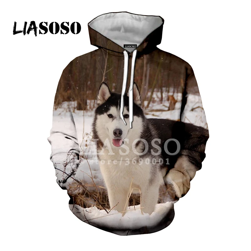 LIASOSO,, забавные, милые, сибирские собаки хаски, животные, повседневные, 3D принт, для женщин и мужчин, толстовки с капюшоном, толстовки, хип-хоп, Харадзюку, X0065 - Цвет: 8