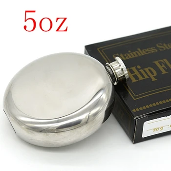 

500pcs/lot wholesale 5oz Hip Flask Stainless Steel Flagon Wine Bottle Mirror Surface Men's Pocket Flask Portable Pocket Flagon