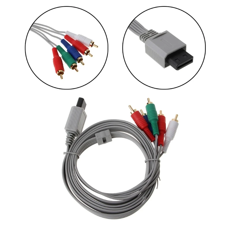 1.8m Component 1080p Hdtv Av Audio 5rca Adapter Cable For Nintendo Wii