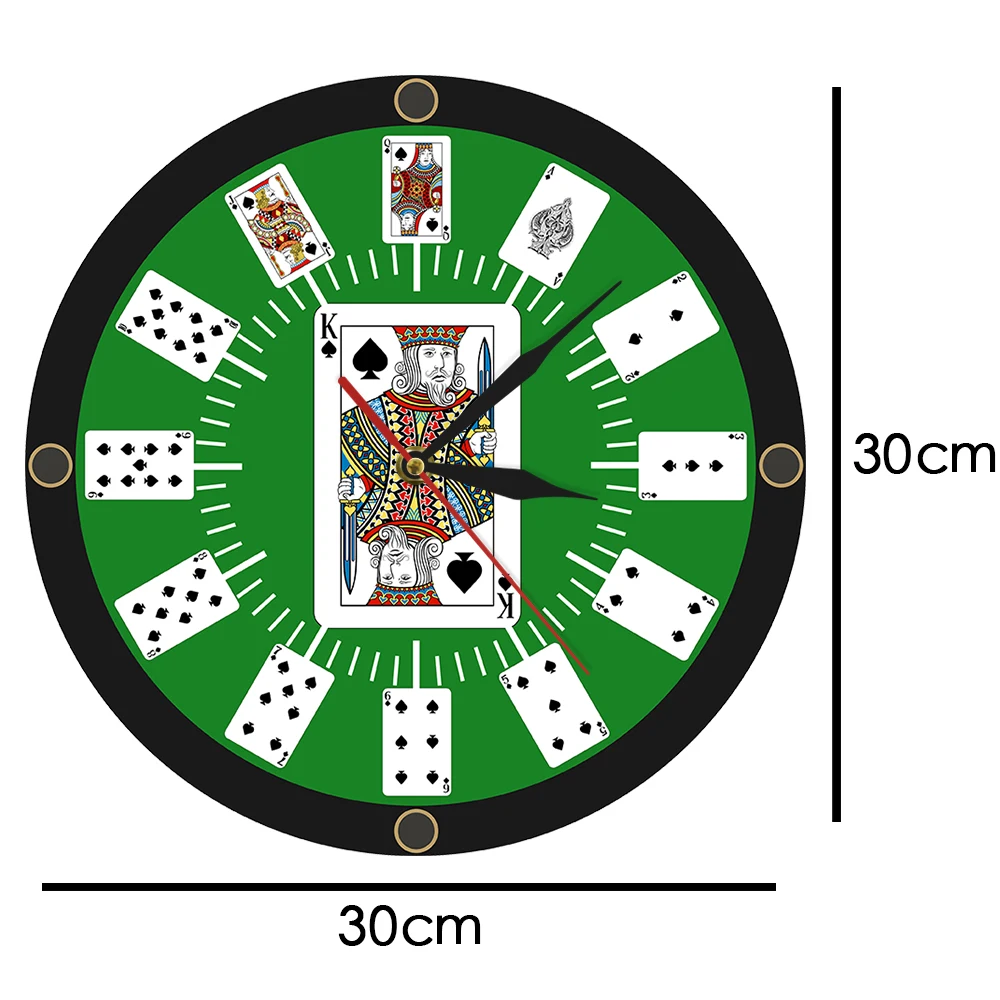 Spade игральные карты Texas Hold 'em вдохновили современные настенные часы покер мост настенные часы казино игровая комната Настенный декор Gambler подарок