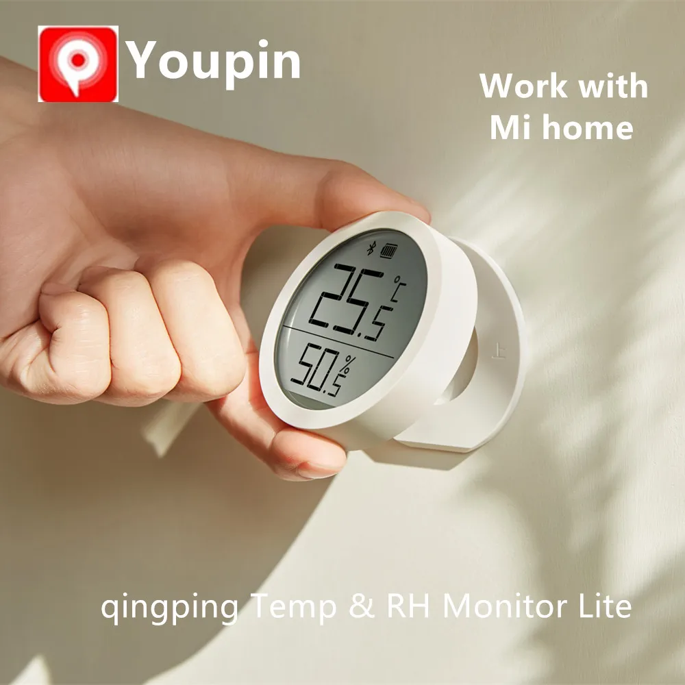 Smart Thermometer Qingping Digital BLE5.0 Thermometer & Hygrometer Monitor Lite Electronic LCD Screen Data Automatic Recording Mi home app