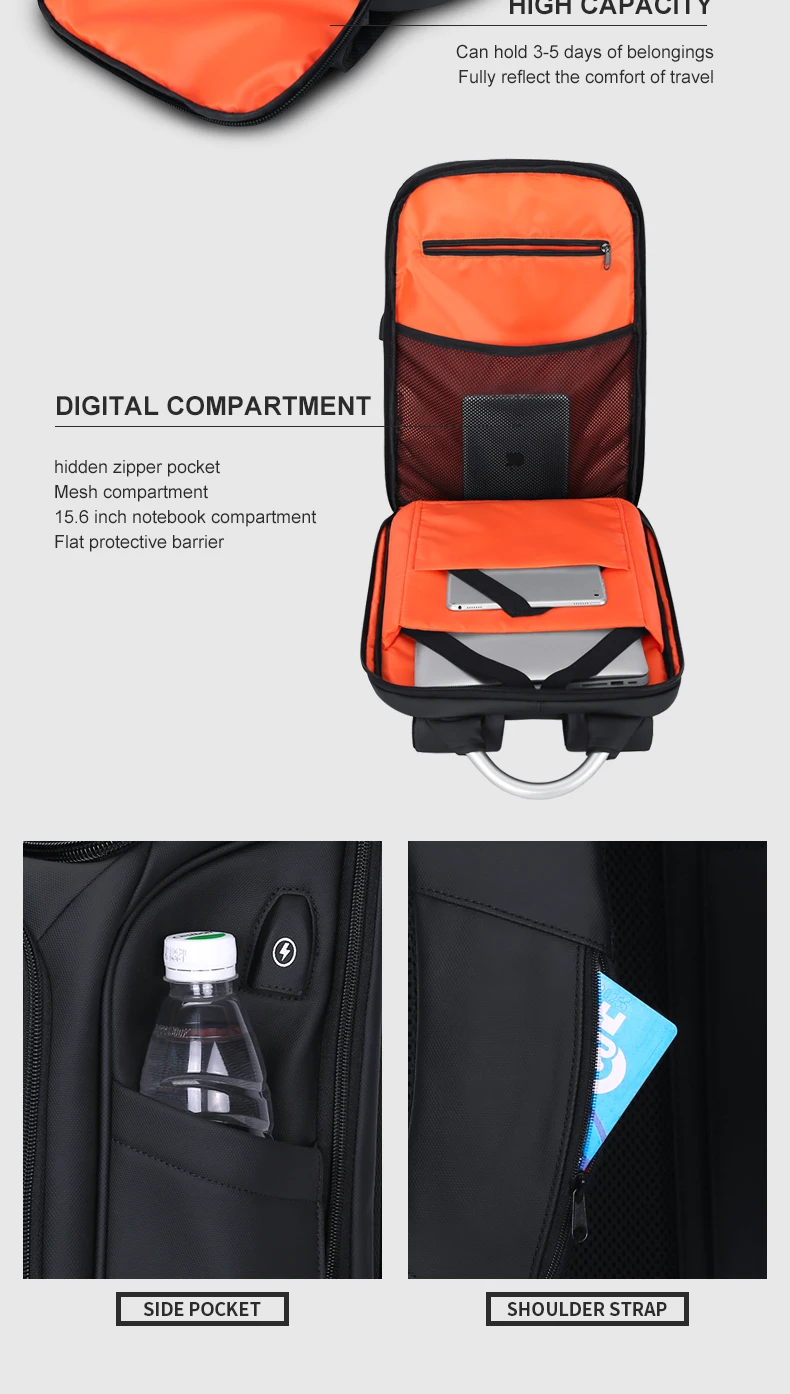 ROWE мужской рюкзак Многофункциональный USB 17 дюймов ноутбук Mochila модный бизнес большой емкости водонепроницаемый дорожный рюкзак для мужчин
