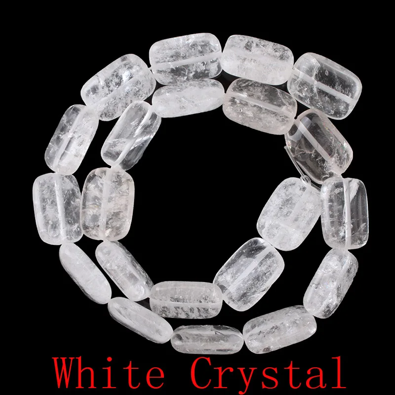 Натуральная Прямоугольная форма камня свободные бусины 13X18 мм DIY ручной работы разделитель бусины браслеты ожерелье для женские украшения изготовление - Цвет: White Crystal