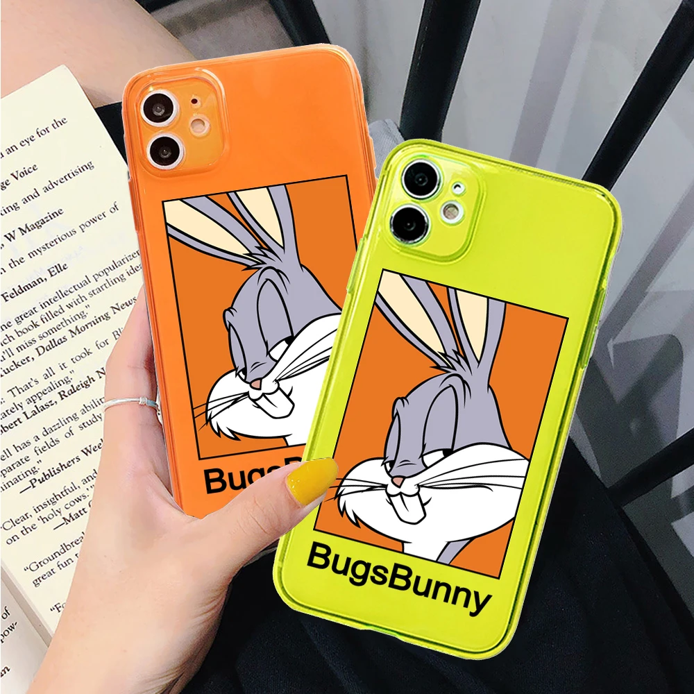 Милый мультяшный Прозрачный чехол для iPhone 11 Pro Max X XR XS 7 8 Plus SE 2020 Bugs Bunny мягкий
